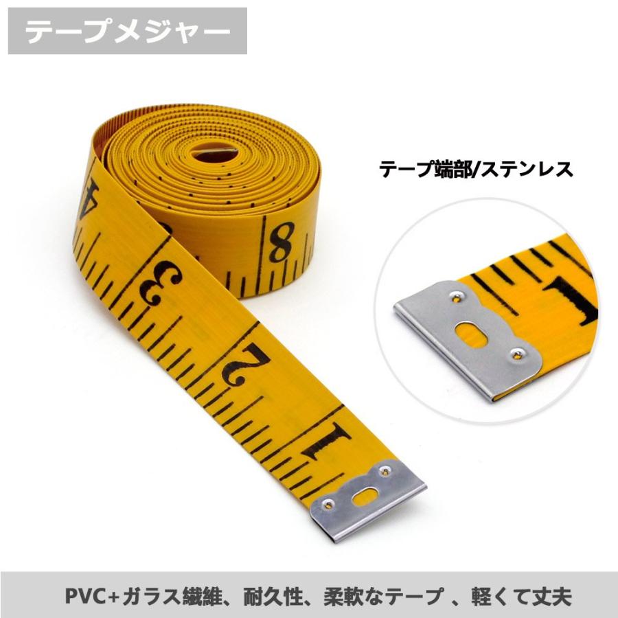 Jimjis メジャー 3m 巻尺 テープメジャー インチ センチ 裁縫 巻き尺 300cm 120inch 服 ウエスト メジャー tape mea｜laconc21｜03