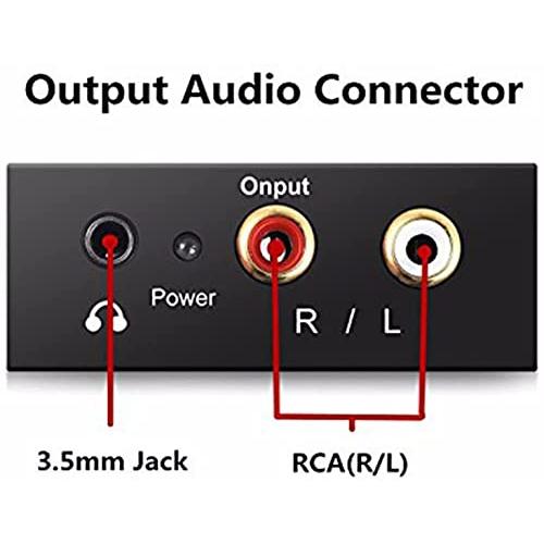 Parishop 同軸 デジタル アナログオーディオコンバータアンプデコーダ光ファイバ信号 2 x RCA（L/R） DAC(光/同軸) オーディオ変｜laconc21｜06