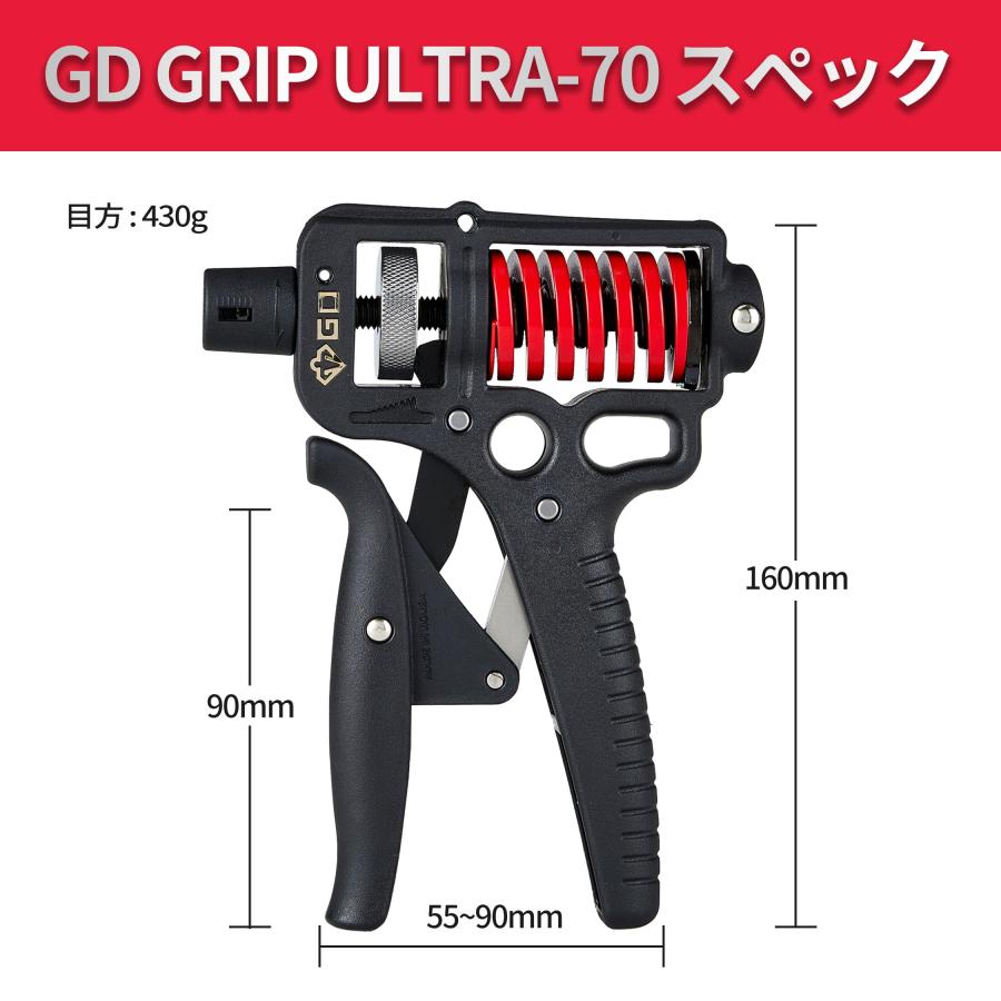 GD)ハンドグリップ GD GRIP ULTRA-70 握力トレーニング 負荷調整と