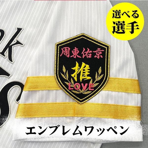 納期注意【ソフトバンク ホークス 刺繍ワッペン エンブレム 推】選べる