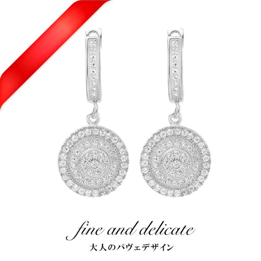 ピアス レディース キュービックジルコニア シルバー パヴェ プラチナ仕上げ 揺れる 大人 ラコーデ オケージョン ギフト プレゼント 結婚式