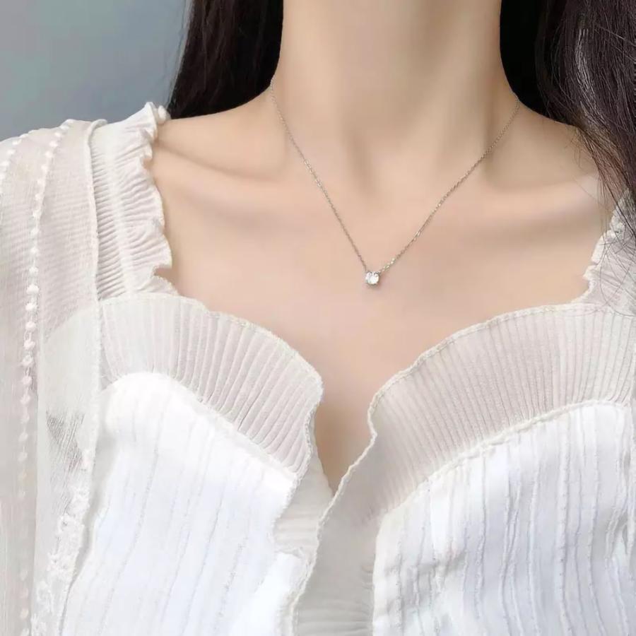 ネックレス レディース S925 シルバー925 キュービックジルコニア シンプル 一粒 最高品質 3mm 0.1ct 繊細 華奢 大人 オケージョン ギフト プレゼント 結婚式の画像