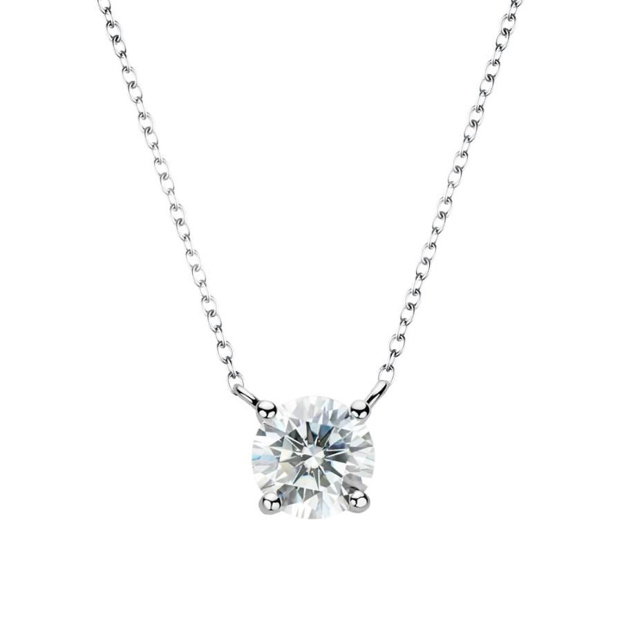 ネックレス レディース シルバー925 S925 キュービックジルコニア シンプル 最高品質 4mm 0.2ct 繊細 華奢 大人 オケージョン ギフト プレゼント 結婚式の画像