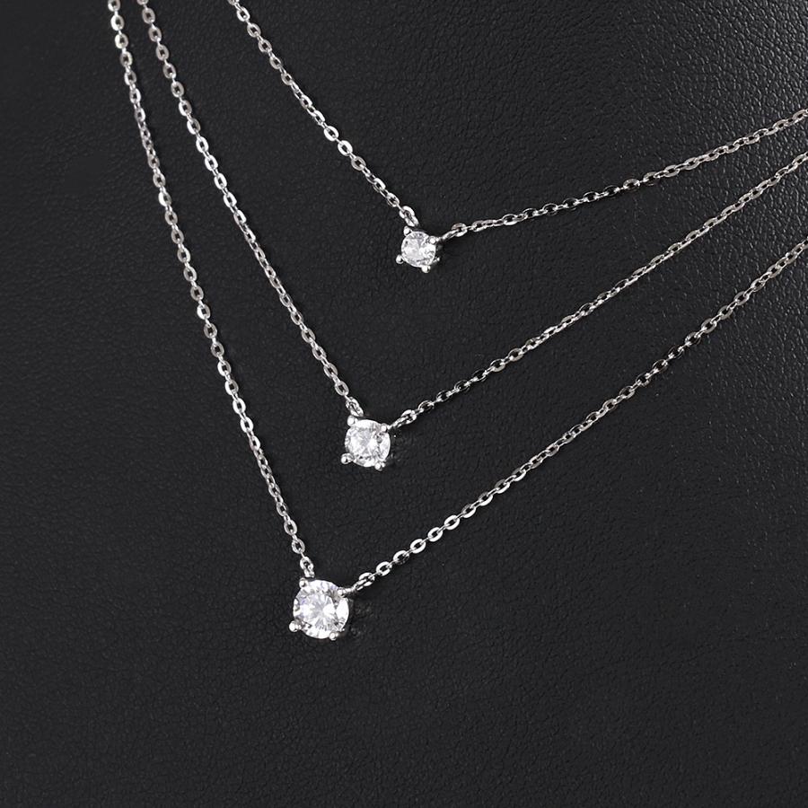 ネックレス レディース シルバー925 S925 キュービックジルコニア シンプル 最高品質 4mm 0.2ct 繊細 華奢 大人 オケージョン ギフト プレゼント 結婚式の画像