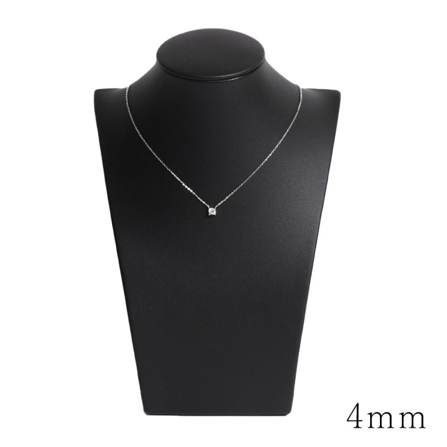 ネックレス レディース シルバー925 S925 キュービックジルコニア シンプル 最高品質 4mm 0.2ct 繊細 華奢 大人 オケージョン ギフト プレゼント 結婚式の画像
