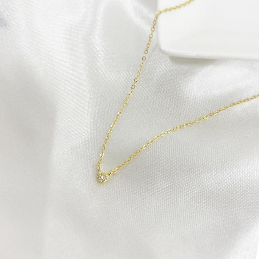 ネックレス レディース ハート パヴェ キュービックジルコニア 小さめ 華奢 大人 ゴールド ラコーデ オケージョン ギフト プレゼント 結婚式の画像