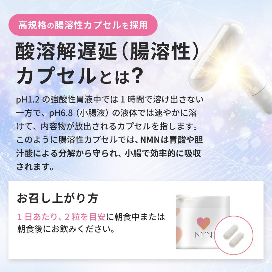 NMN 極小カプセル 完全無添加 純度99.9% 国内製造 耐胃酸植物性