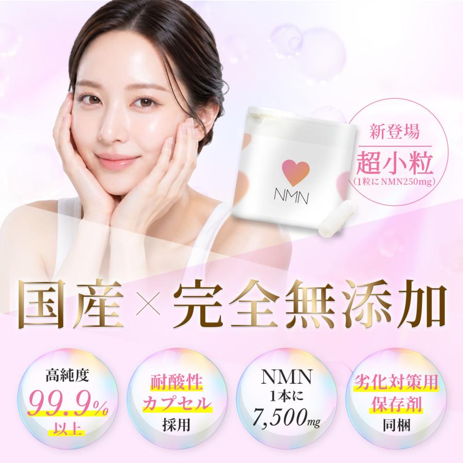 NMN 極小カプセル 完全無添加 純度99.9% 国内製造 耐胃酸植物性