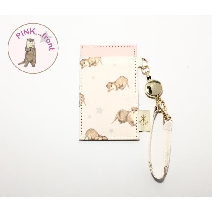 カワウソ柄 パスケース 可愛い かわうそ 通勤 通学 ICカード リールキー |  | 03