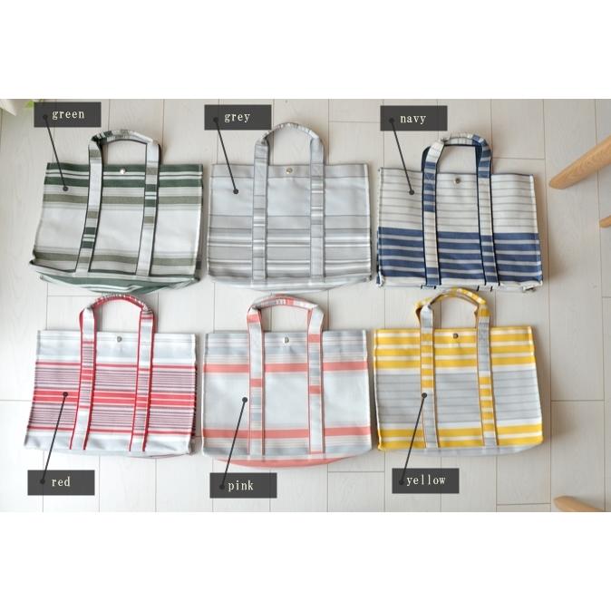 送料無料 トートバッグ L レッスンバック かばん 大きめ A4サイズ サブバッグ 撥水加工 ピクニック ボーダー |  | 04