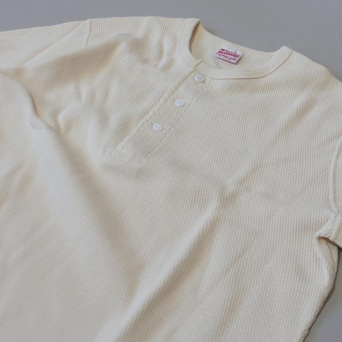 ヘルスニット Healthknit サーマルキングラッセルハニカム ヘンリーネック＃52034 ロングスリーブTシャツ ロンT ユニセックス ナチュラル ブラック 送料無料 | Healthknit | 08