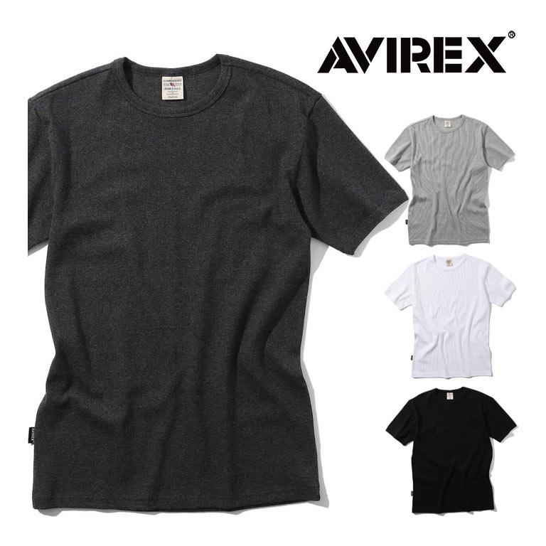 AVIREX アビレックス リブ 半袖 クルーネック Tシャツ デイリー