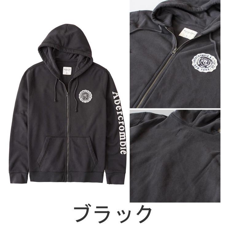 アバクロンビー＆フィッチ 正規品 Abercrombie＆Fitch メンズ ジップアップパーカー Full Zip Logo Hoodie 4色 ホワイト ブラック ネイビー他｜lad｜03