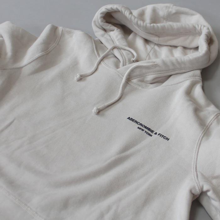 Abercrombie&Fitch アバクロ パーカー M ファー 白 ロゴ Abercrombie&Fitch アバクロ メンズ パーカー 正規品 ソフトA&F