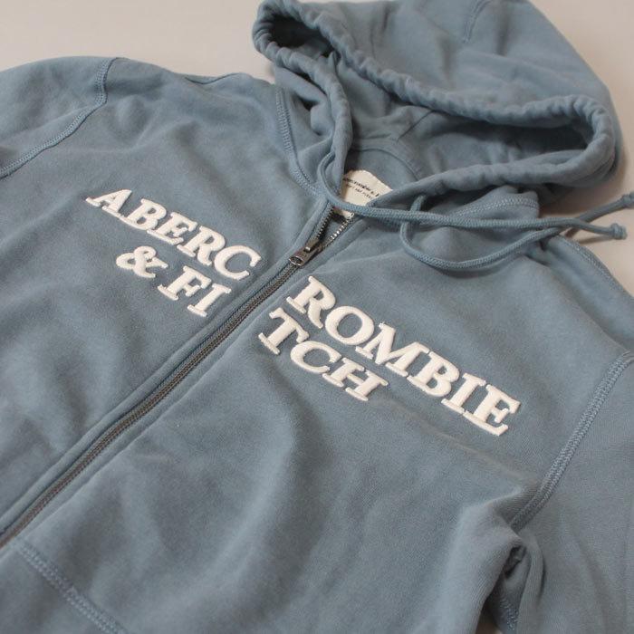 新品アバクロンビー&フィッチ メンズ刺繍 LOGOパーカーグレー系Lサイズ Abercrombie&Fitch（アバクロンビー&フィッチ） 正規品 アバクロ