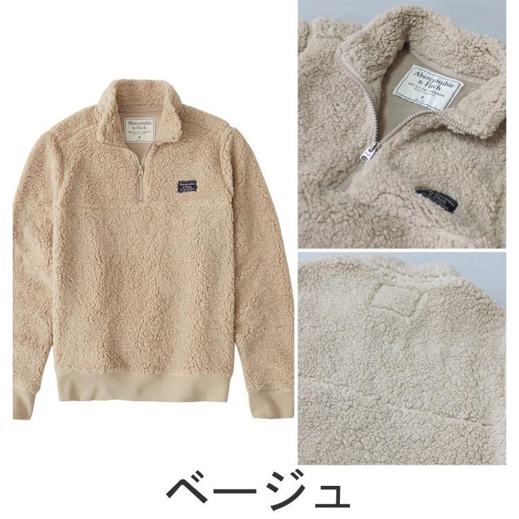 ★新品★アバクロンビー&amp;フィッチ★シェルパハーフジップ (Cream/M) Abercrombie&Fitch（アバクロンビー&フィッチ） 正規品 メンズ