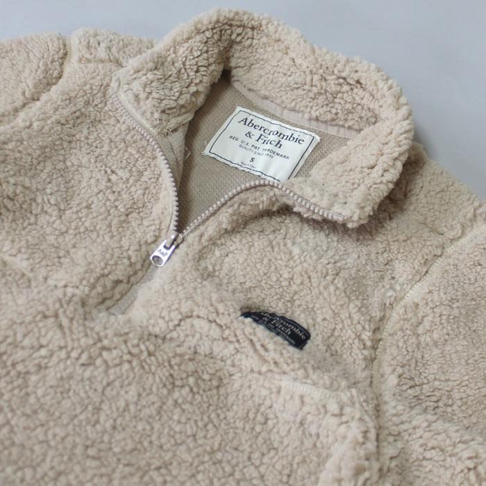 ★新品★アバクロンビー&フィッチ★シェルパハーフジップ (Cream/M) Abercrombie&Fitch（アバクロンビー&フィッチ） 正規品 メンズ