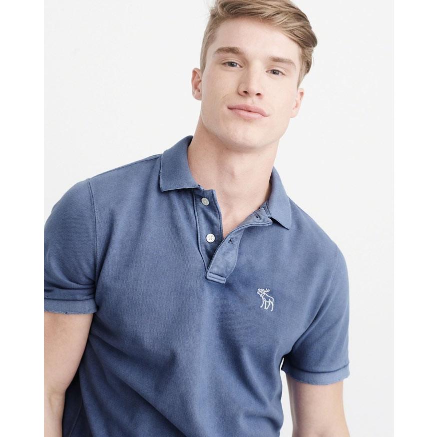 ★新品★アバクロンビー&フィッチ★アイコンポロシャツ (Grey/XXL) Abercrombie&Fitch アバクロンビー＆フィッチ 正規品