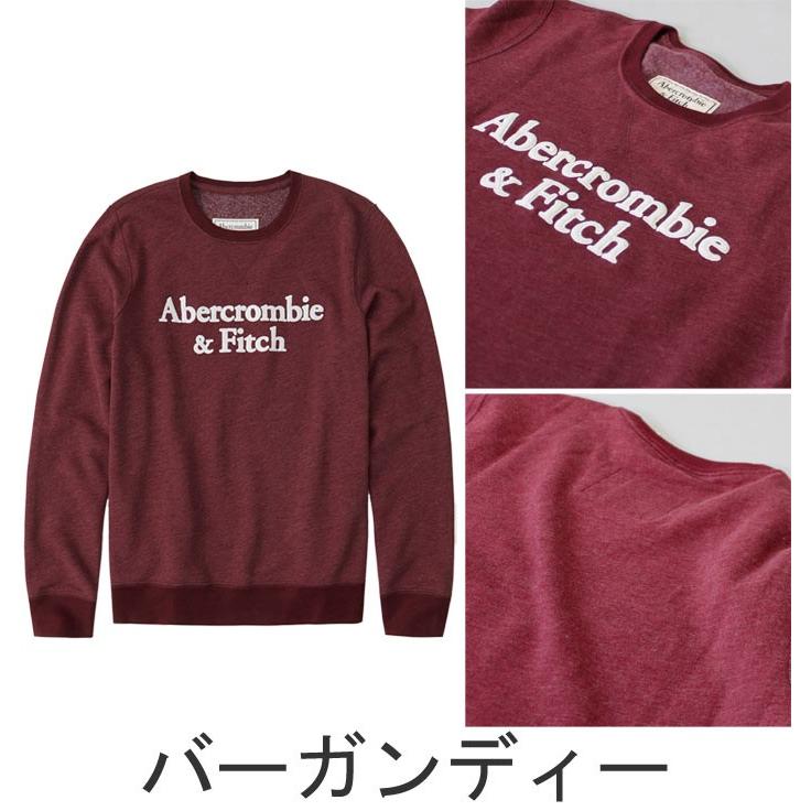 ★新品★アバクロンビー&フィッチ★アップリケロゴクルースウェット (Red/L) Abercrombie&Fitch（アバクロンビー&フィッチ） 正規品 メンズ