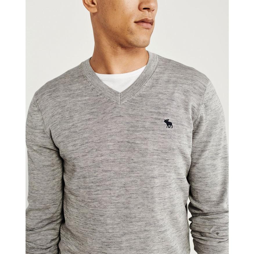 Abercrombie & Fitch グレー Vネックニット L Abercrombie&Fitch アバクロ Abercrombie＆Fitch アバクロンビー