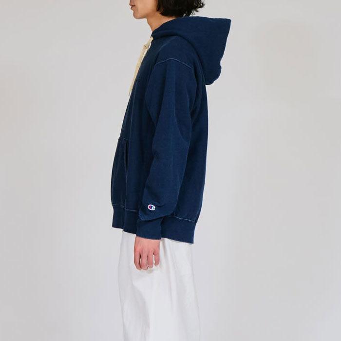 チャンピオン Champion パーカー インディゴ染め リバースウィーブ 10oz フーデッドスウェットシャツ C3-C110 インディゴ オフブラック | Champion | 11