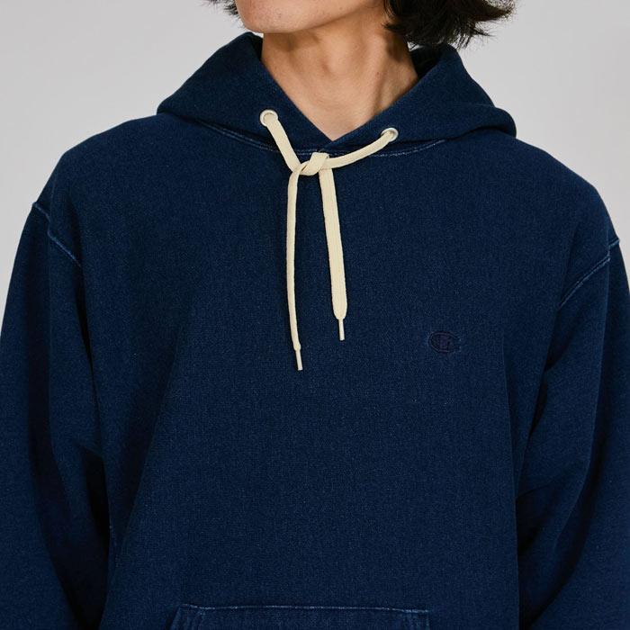 チャンピオン Champion パーカー インディゴ染め リバースウィーブ 10oz フーデッドスウェットシャツ C3-C110 インディゴ オフブラック | Champion | 14