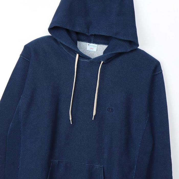 チャンピオン Champion パーカー インディゴ染め リバースウィーブ 10oz フーデッドスウェットシャツ C3-C110 インディゴ オフブラック | Champion | 16