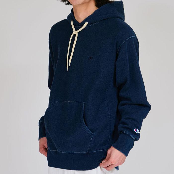 チャンピオン Champion パーカー インディゴ染め リバースウィーブ 10oz フーデッドスウェットシャツ C3-C110 インディゴ オフブラック | Champion | 09