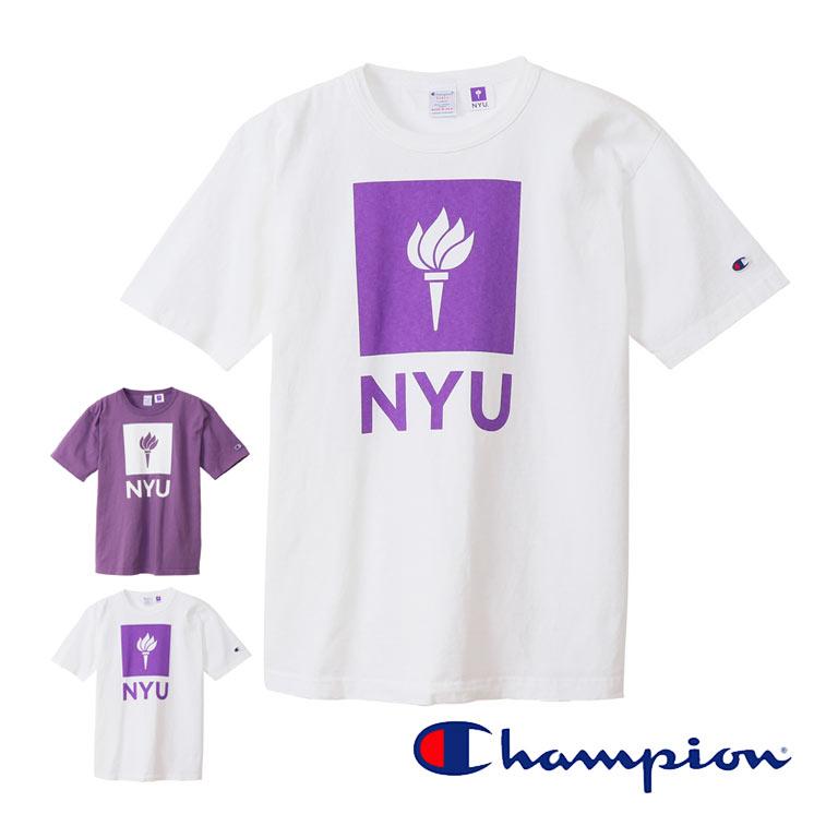 チャンピオン Champion メンズ T1011 ティーテンイレブン US Tシャツ C5-T301 ニューヨーク大学 カレッジTシャツ ホワイト他