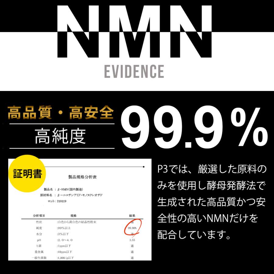 P3 サプリ nmn 日本製 お得3箱セット ヒカル｜公式 正規品｜ニコチン