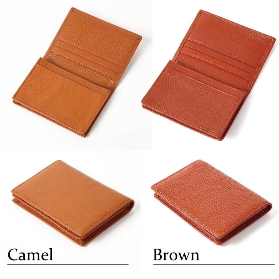 名刺入れ 本革 名刺 カードケース カード 大容量 レザー シボ加工 マチ付 二つ折りプレゼント メンズ レディース ビジネス 就職 送料無料 |  | 12