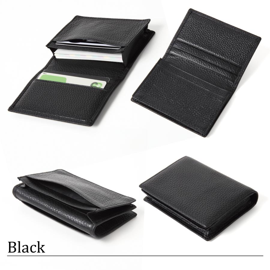 名刺入れ 本革 名刺 カードケース カード 大容量 レザー シボ加工 マチ付 二つ折りプレゼント メンズ レディース ビジネス 就職 送料無料 |  | 14
