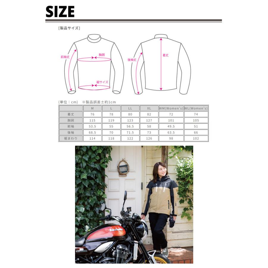 レディースバイクジャケット 女性用 カジュアル ブラック/カーキ レディースバイクジャケット 女性用 カジュアル ブラック/カーキ
