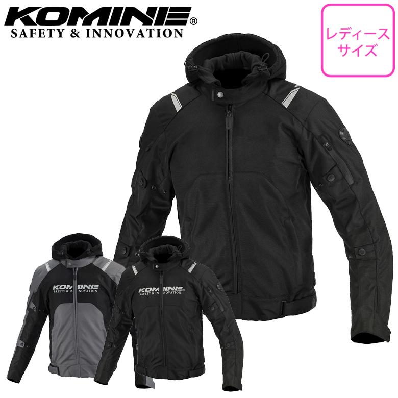 美品 KOMINE コミネ レディース バイクジャケット Mサイズ 胸パッド付 レディースバイク用ジャケットカジュアル シンプル 防寒 秋冬 KOMINE