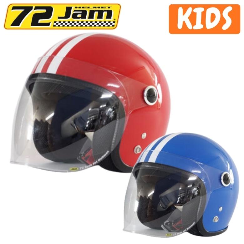 バイクへルメット 72JAM ナナニージャム キッズヘルメット 2本線 JPK