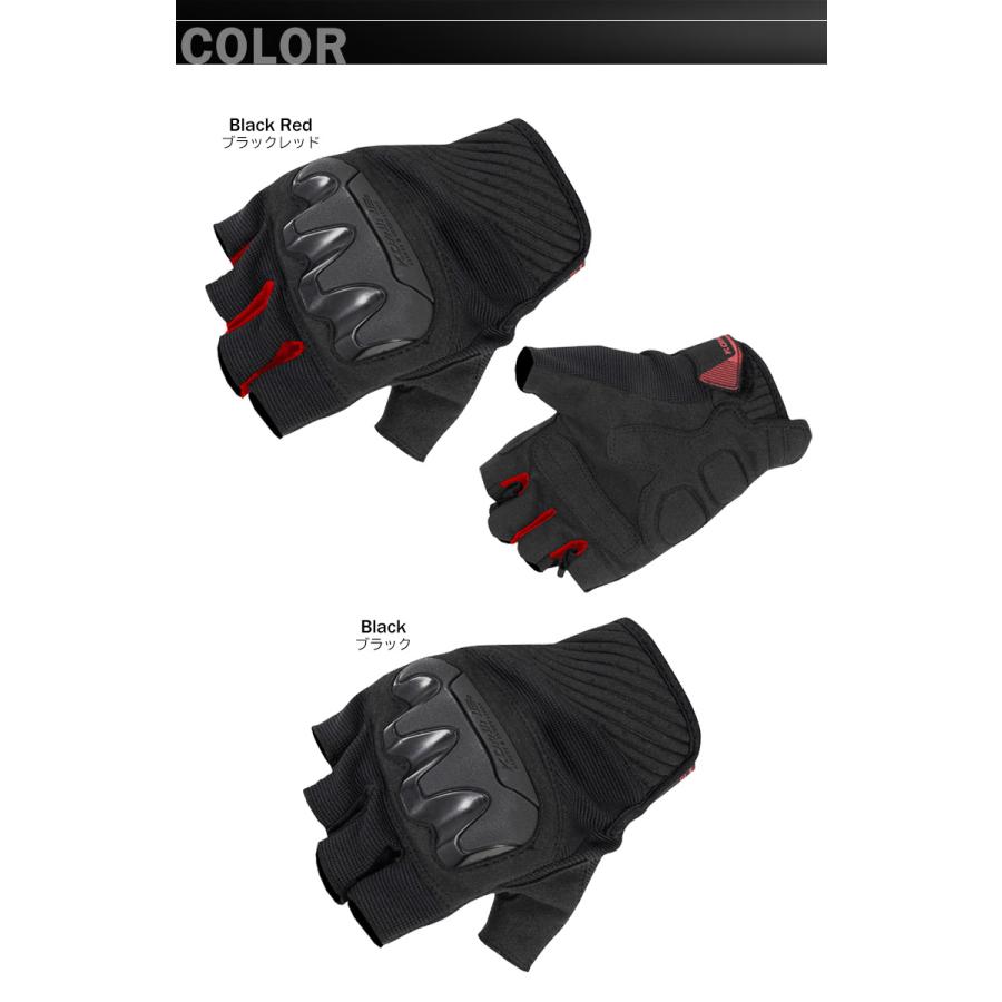 バイク用品グローブ 指なし 半グローブ ナックルプロテクター装備 黒