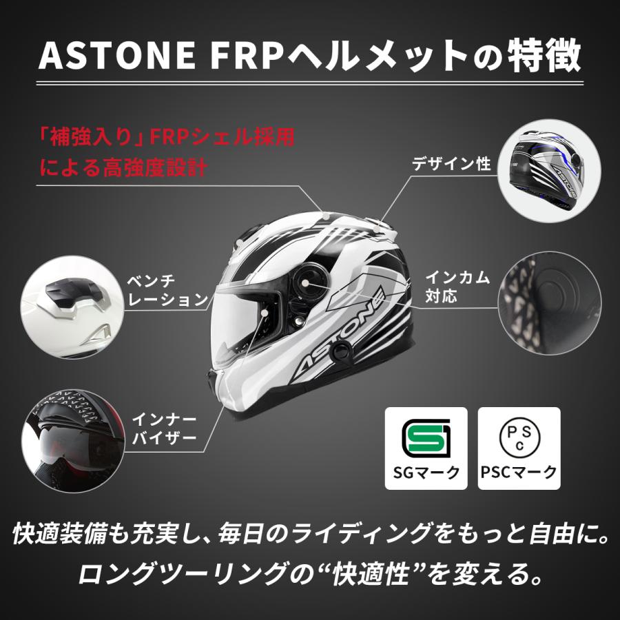 バイクヘルメット ASTONE アストン FRPフルフェイスヘルメット GT