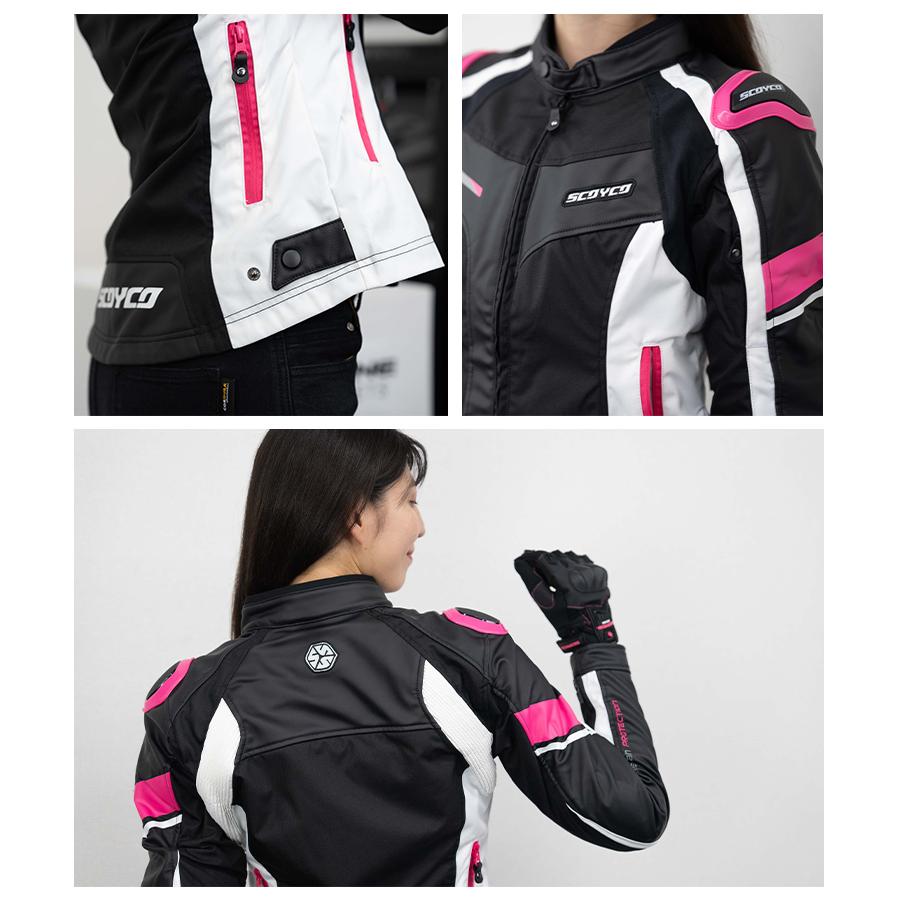 処分特価 サイズ交換1回無料 レディースバイクジャケットSCOYCO