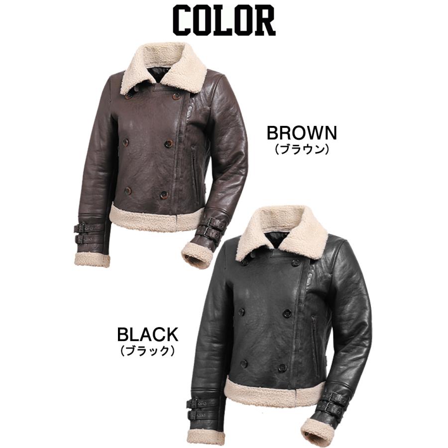 バイクジャケット ムートン レザー 防寒 ツーリング 羊革 ブラック