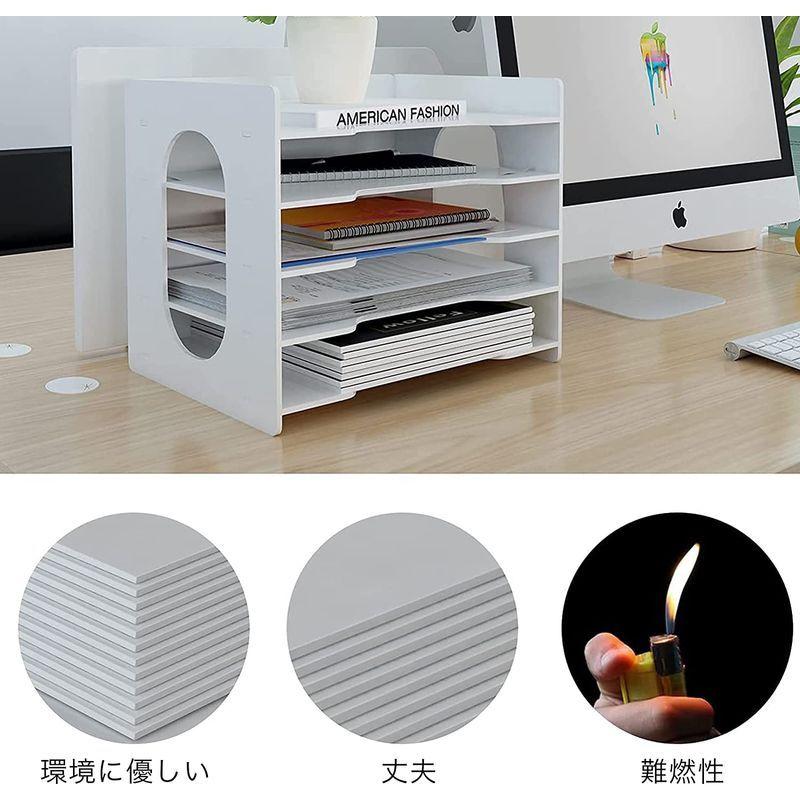 まとめ買い デスク上置棚 ファイルボックス 卓上収納ボックス 大容量 対応 五層 軽量 小物入れ 卓上収納 仕切り 新聞 雜誌 書類整理 事務用品 Cisama Sc Gov Br