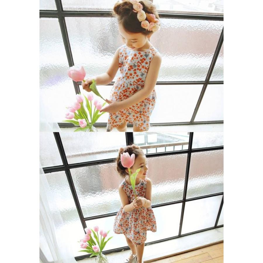 女の子 キッズ こども ジュニア ノースリーブ ワンピ ワンピース 夏 子ども 子供服 春 花柄 4年保証 子供服