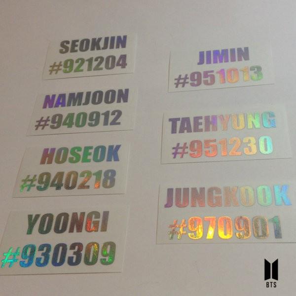K Popグッズ Bts 防弾少年団 ホログラムステッカー 名前 誕生日 ハッシュタグ メール便可 オリジナル ペンライト Bts Namebd 韓流ショップ チェゴ 通販 Yahoo ショッピング