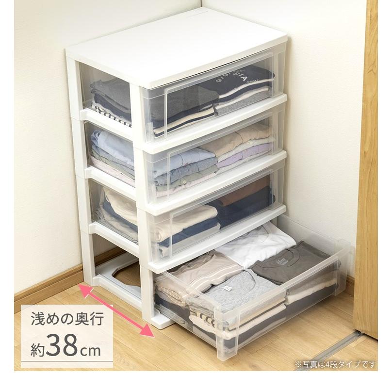 IRIS OHYAMA チェスト 3段 2個セット 送料無料 白 天板 ワイド