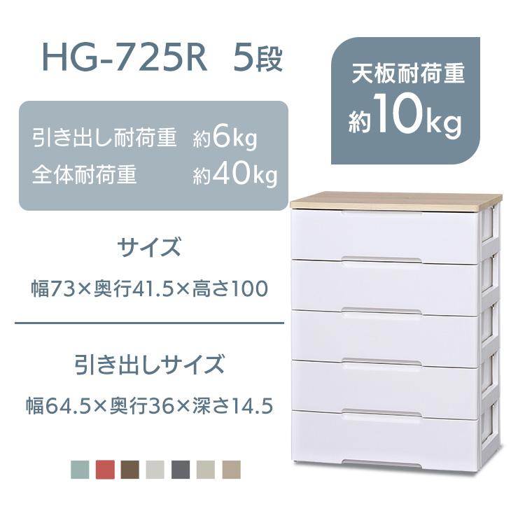 チェスト タンス 5段 白 完成品 衣装ケース 収納ケース 引き出し収納 ハイチェスト リビング 収納 収納家具 たんす 衣類収納 アイリスオーヤマ HG-725R_20