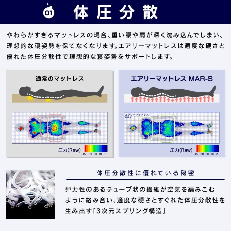 マットレス シングル 洗える 三つ折り 高反発 エアリー HGB120-S 12cm 折りたたみ 通気性 湿気 コンパクト 贈り物 一人暮らし_9