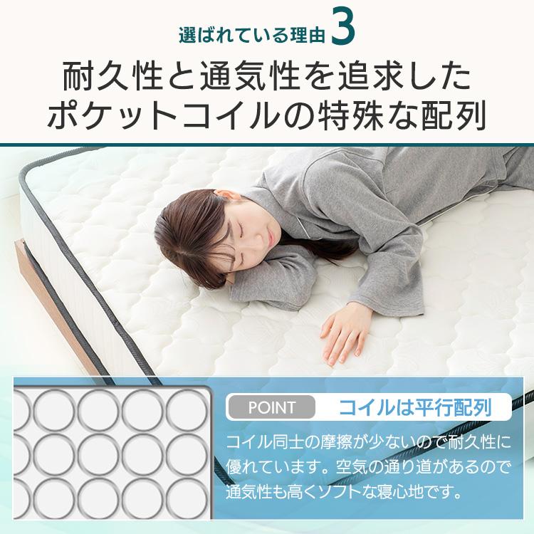 ダブル ベッドマットレス 高反発 ポケットコイルマットレス おしゃれ ベッド ベッド用 安い 白 黒 SPKMTN-D 【衝撃】