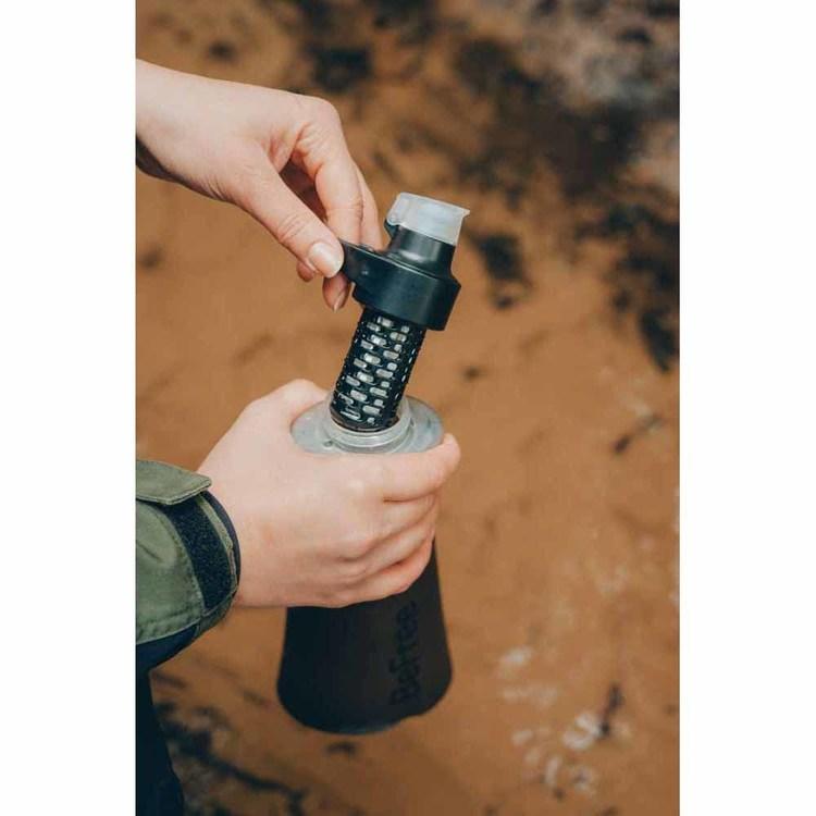 浄水器 携帯用浄水器 ホロファイバー 活性炭 アウトドア 防災 折畳 軽量 ビーフリーAC 1.0L ブラック 14072の画像