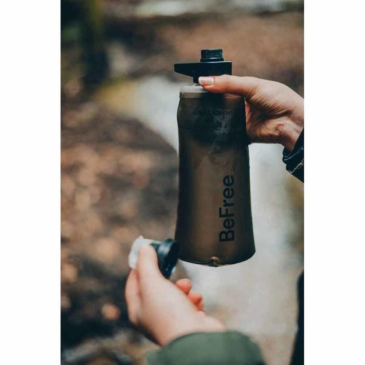 浄水器 携帯用浄水器 ホロファイバー 活性炭 アウトドア 防災 折畳 軽量 ビーフリーAC 1.0L ブラック 14072の画像