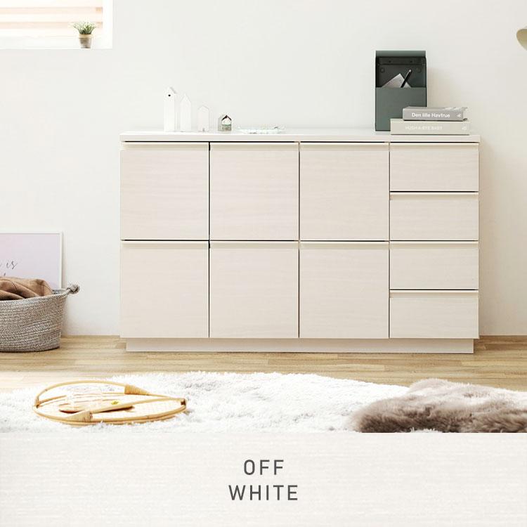 IRIS OHYAMA チェスト 木製 おしゃれ 白 キャビネット サイドボード