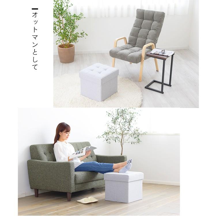 IRIS OHYAMA（アイリスオーヤマ） スツール 収納 折りたたみ ワイド